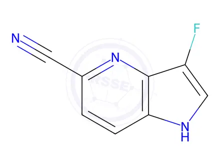 Chemical structure of 3-Fluoro-1H-pyrrolo[3,2-b]pyridine-5-carbonitrile