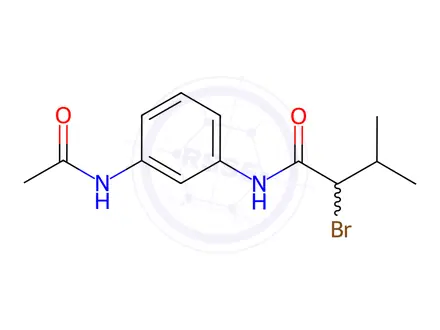 Chemical structure of 2-Bromo-n-(3-acetamidophenyl)-3-methylbutanamide