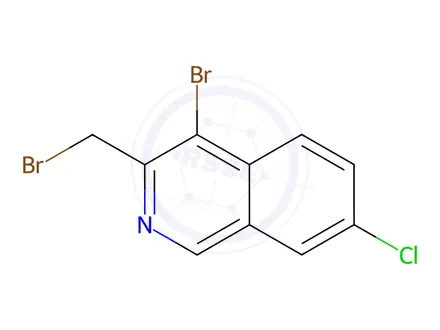 Chemical structure of 4-bromo-3-(bromomethyl)-7-chloro-isoquinoline