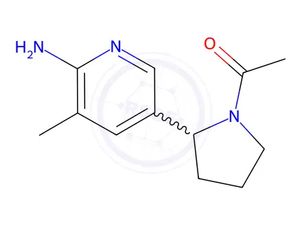 Chemical structure of 1-(2-(6-Amino-5-methylpyridin-3-yl)pyrrolidin-1-yl)ethan-1-one