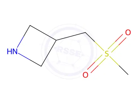 Chemical structure of Azetidine, 3-[(methylsulfonyl)methyl]-, 2,2,2-trifluoroacetate (1:1)