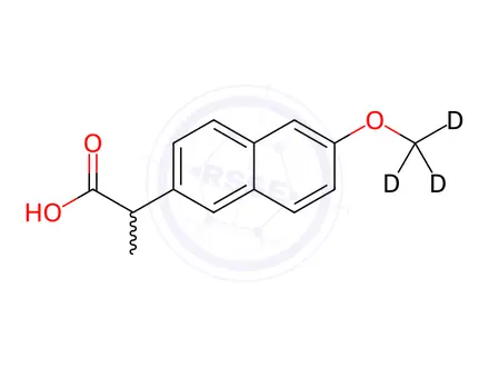 Chemical structure of (±)-Naproxen-D3
