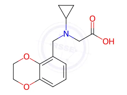 Chemical structure of 2-(Cyclopropyl((2,3-dihydrobenzo[b][1,4]dioxin-5-yl)methyl)amino)acetic acid