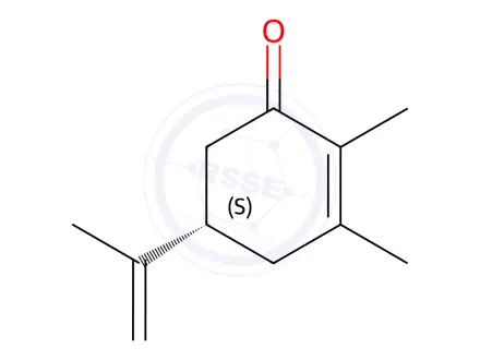 Chemical structure of (5S)-2,3-Dimethyl-5-(prop-1-en-2-yl)cyclohex-2-en-1-one