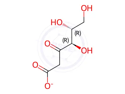 Chemical structure of (4R,5R)-4,5,6-trihydroxy-3-oxohexanoic acid