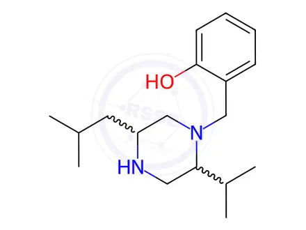 Chemical structure of 2-[(5-Isobutyl-2-isopropyl-1-piperazinyl)methyl]phenol
