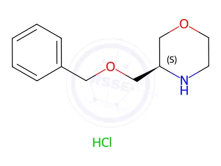 Chemical structure of Morpholine, 3-[(phenylmethoxy)methyl]-, hydrochloride, (S)-(9CI)