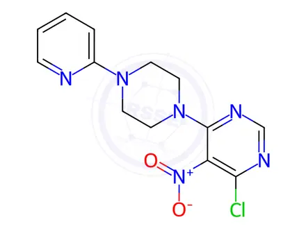 Chemical structure of 4-Chloro-5-nitro-6-(4-pyridin-2-ylpiperazin-1-yl)pyrimidine