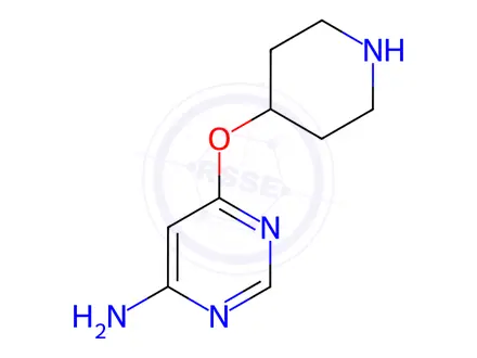 Chemical structure of 6-(Piperidin-4-yloxy)-pyriMidin-4-ylaMine hydrochloride
