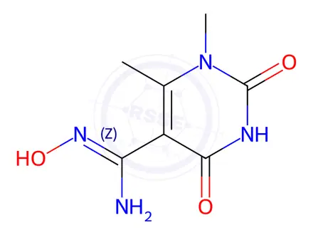 Chemical structure of (Z)-N’-hydroxy-1,6-dimethyl-2,4-dioxo-1,2,3,4-tetrahydropyrimidine-5-carboximidamide