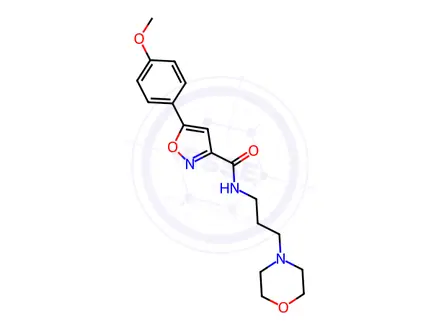 Chemical structure of 3-Isoxazolecarboxamide, 5-(4-methoxyphenyl)-N-[3-(4-morpholinyl)propyl]-