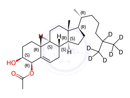 Chemical structure of 4-Beta-Hydroxy Cholesterol-d7 4-Acetate
