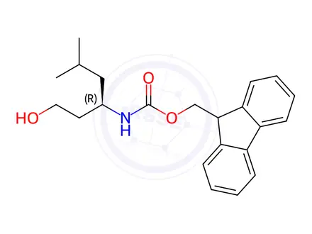 Chemical structure of Fmoc-(R)-3-amino-5-methylhexan-1-olhydrochloride