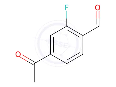 Chemical structure of Benzaldehyde, 4-acetyl-2-fluoro-