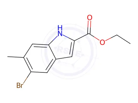 Chemical structure of Ethyl 5-bromo-6-methyl-1H-indole-2-carboxylate