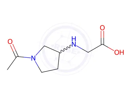 Chemical structure of 2-((1-Acetylpyrrolidin-3-yl)amino)acetic acid