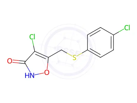 Chemical structure of 4-Chloro-5-(((4-chlorophenyl)thio)methyl)isoxazol-3(2H)-one
