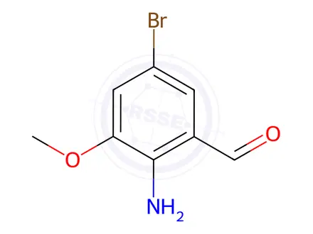 Chemical structure of Benzaldehyde, 2-amino-5-bromo-3-methoxy-