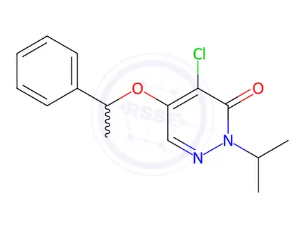 Chemical structure of 4-Chloro-2-isopropyl-5-(1-phenylethoxy)pyridazin-3(2H)-one