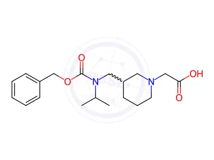 Chemical structure of 2-(3-((((Benzyloxy)carbonyl)(isopropyl)amino)methyl)piperidin-1-yl)acetic acid