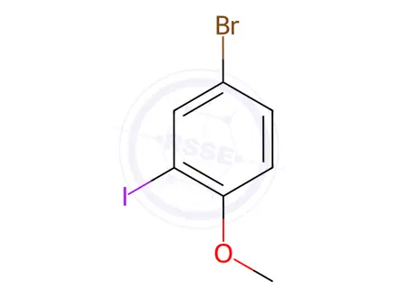 Chemical structure of 4-Bromo-2-iodo-1-methoxybenzene