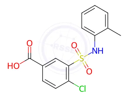 Chemical structure of 4-Chloro-3-{[(2-methylphenyl)amino]sulfonyl}benzoic acid