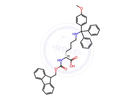 Chemical structure of (9H-Fluoren-9-yl)MethOxy]Carbonyl D-Lys(Mmt)-OH