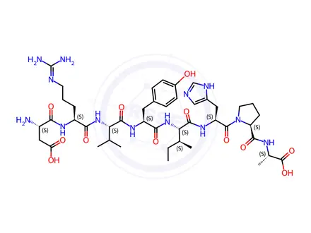 Chemical structure of angiotensin II, Ala(8)-