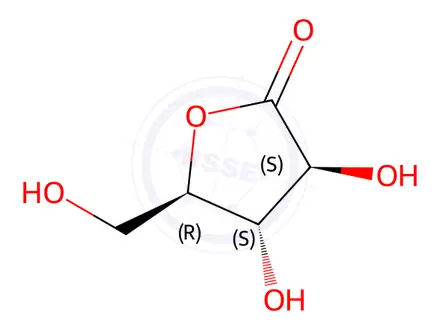 Chemical structure of (3S,4S,5R)-3,4-dihydroxy-5-(hydroxymethyl)dihydrofuran-2(3H)-one