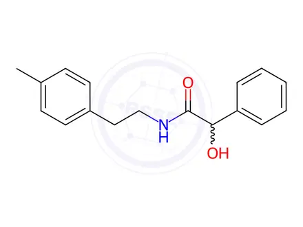 Chemical structure of Benzeneacetamide, α-hydroxy-N-[2-(4-methylphenyl)ethyl]-; 2-hydroxy-N-(4-methylphenethyl)-2-phenylacetamide