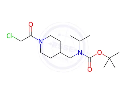 Chemical structure of [(S)-1-(2-Chloro-acetyl)-piperidin-3-yl]-ethyl-carbamic acid tert-butyl ester