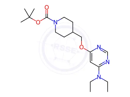 Chemical structure of 4-(6-DiethylaMino-pyriMidin-4-yloxyMethyl)-piperidine-1-carboxylic acid tert-butyl ester