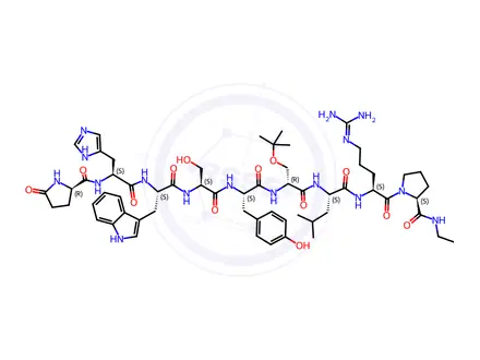 Chemical structure of Buserelin Impurity 5 (Buserelin EP Impurity E) ([1-(5-oxo-D-Proline)]Buserelin)