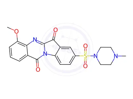 Chemical structure of Piperazine, 1-[(6,12-dihydro-4-methoxy-6,12-dioxoindolo[2,1-b]quinazolin-8-yl)sulfonyl]-4-methyl-(9CI)