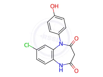 Chemical structure of 4'-Hydroxy-N-desmethylclobazam