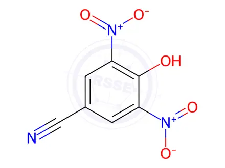 Chemical structure of Benzonitrile, 4-hydroxy-3,5-dinitro-