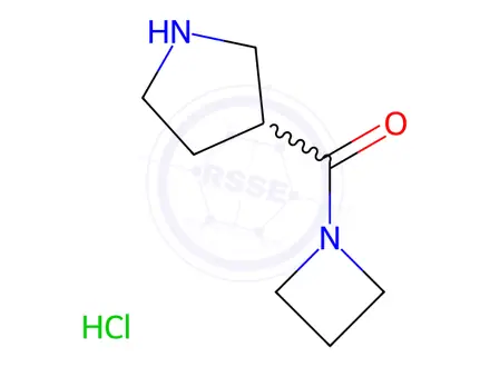 Chemical structure of Azetidin-1-yl(pyrrolidin-3-yl)methanone hydrochloride