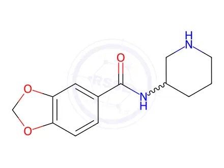 Chemical structure of Benzo[1,3]dioxole-5-carboxylic acid piperidin-3-ylaMide hydrochloride