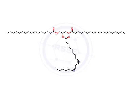 Chemical structure of 1-Palmitin-2-Linolein-3-Stearin