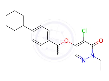 Chemical structure of 4-Chloro-5-(1-(4-cyclohexylphenyl)ethoxy)-2-ethylpyridazin-3(2H)-one