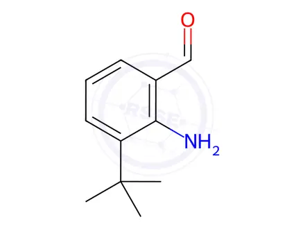 Chemical structure of Benzaldehyde, 2-amino-3-(1,1-dimethylethyl)-