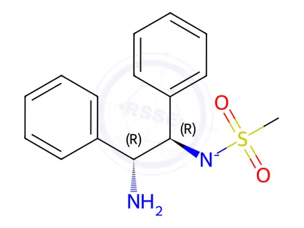 Chemical structure of Chloro(p-cyMene)[(1R,2R)-(-)-2-aMino-1,2-diphenylethyl(MethylsulfonylaMido)]rutheniuM(II) RuCl(p-cyMene)[(R,R)-MsDpen]
