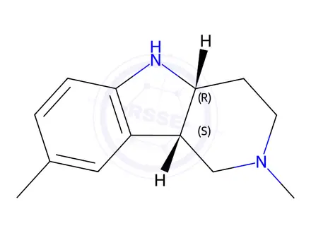 Chemical structure of (4aS,9bR)-2,8-dimethyl-1H,2H,3H,4H,4aH,5H,9bH-pyrido[4,3-b]indole dihydrochloride