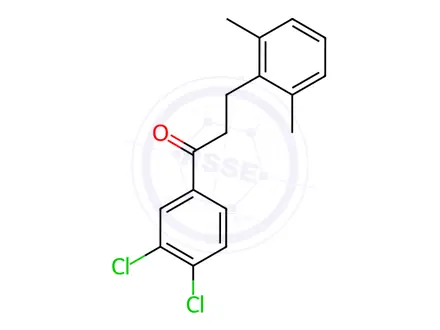 Chemical structure of 3',4'-Dichloro-3-(2,6-dimethylphenyl)propiophenone