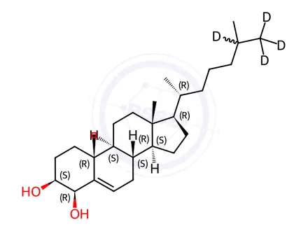Chemical structure of 4β-Hydroxy Cholesterol-d4 (Major)