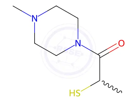 Chemical structure of Piperazine, 1-(2-mercapto-1-oxopropyl)-4-methyl-(9CI)