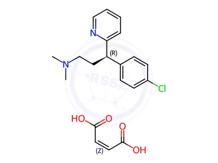 Chemical structure of (R)-(-)-Chlorpheniramine Maleate