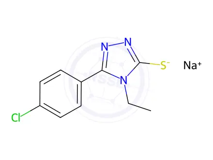 Chemical structure of Sodium 5-(4-chlorophenyl)-4-ethyl-4h-1,2,4-triazole-3-thiolate