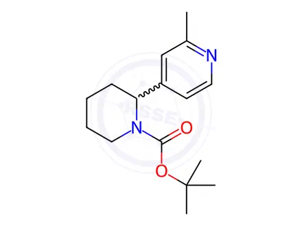 Chemical structure of tert-Butyl 2-(2-methylpyridin-4-yl)piperidine-1-carboxylate