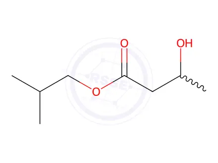 Chemical structure of Butanoic acid, 3-hydroxy-, 2-methylpropyl ester